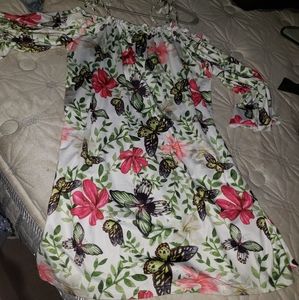 Butterfly off shoulder dress